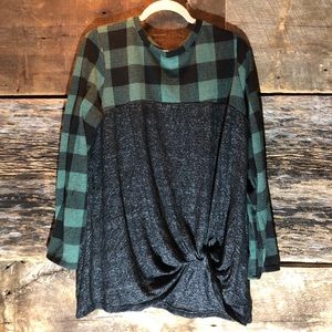 Knotted front sweater top